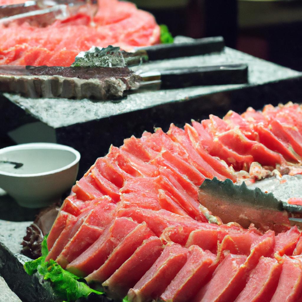目の前で楽しむマグロ解体ショー