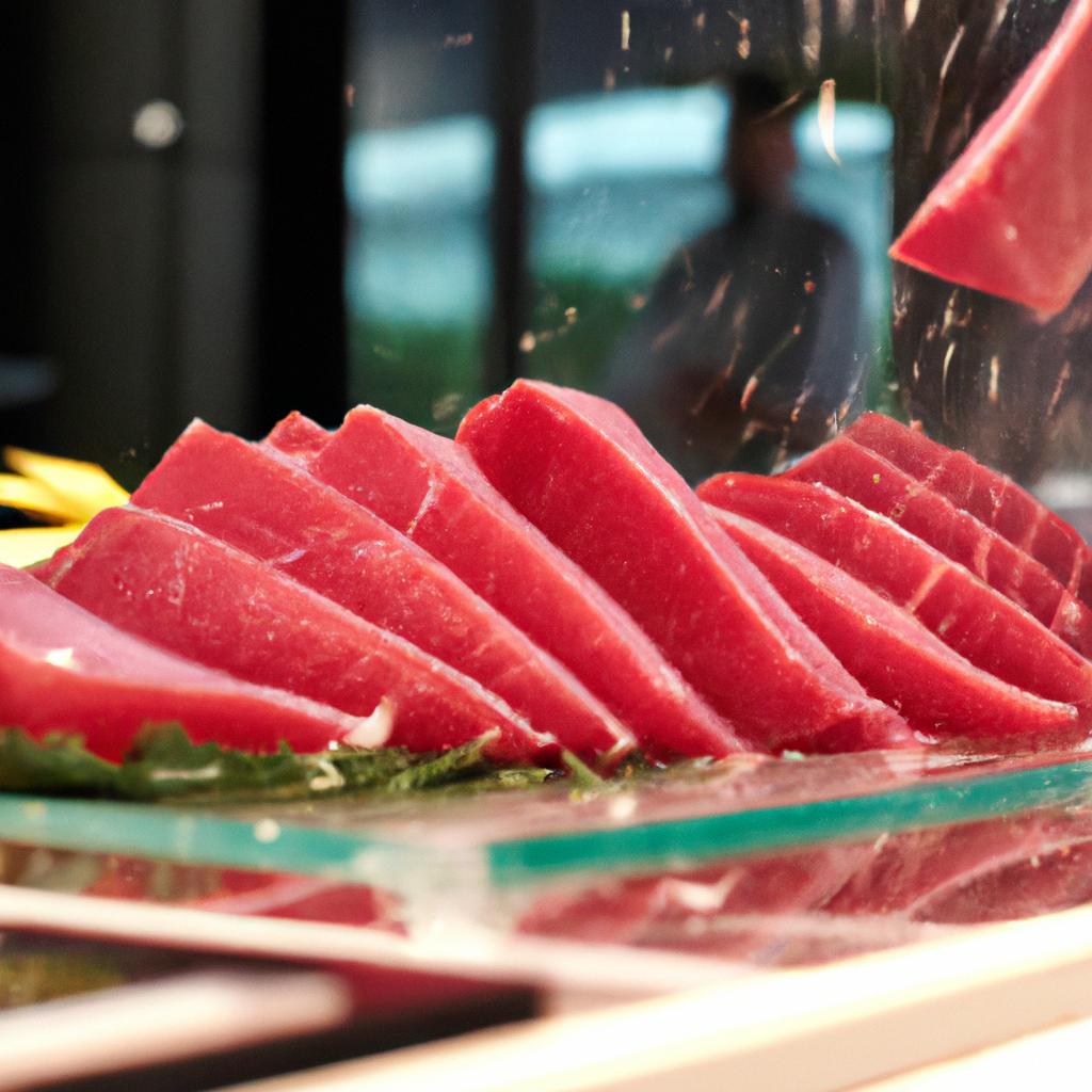 迫力満点のマグロ解体ショー