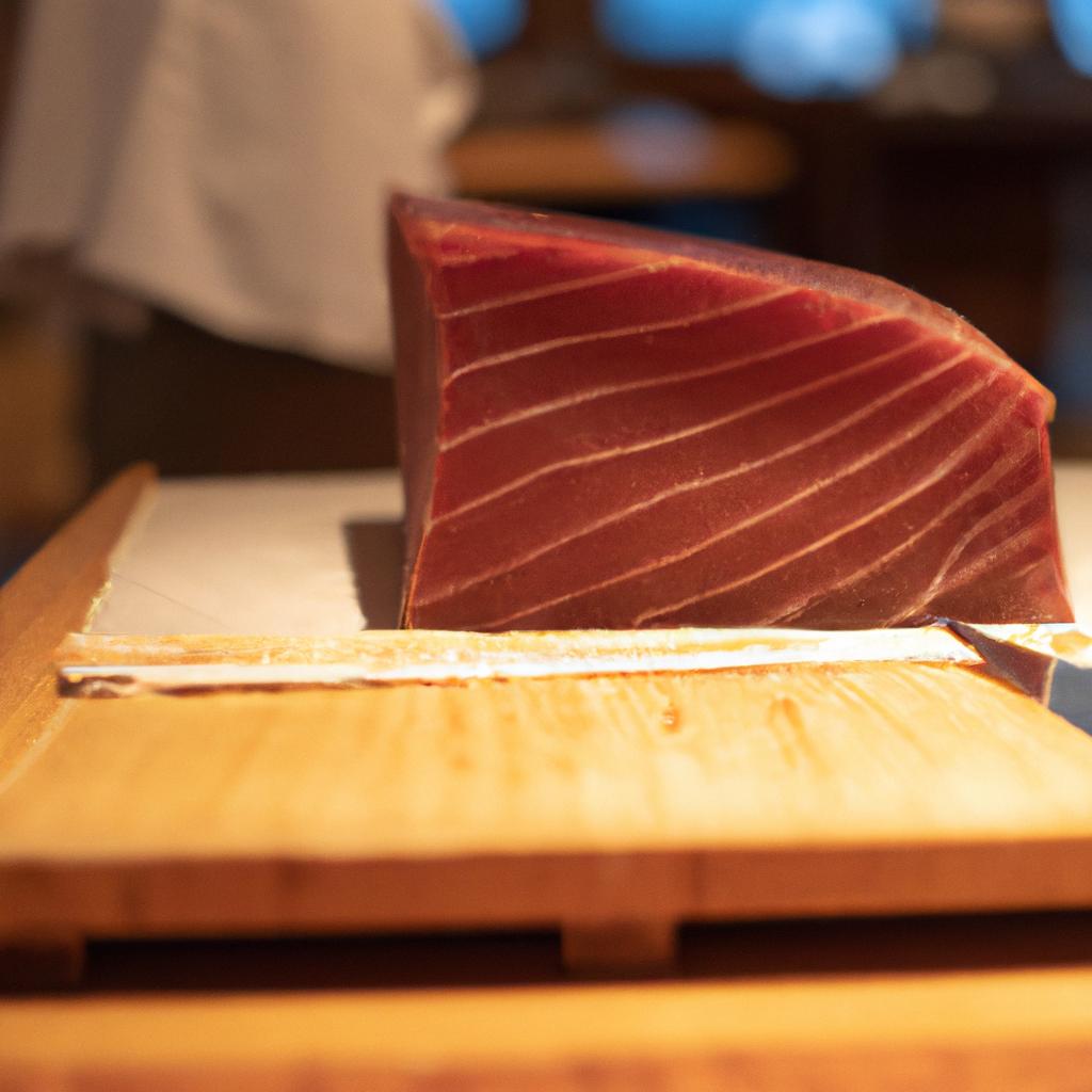 迫力満点のマグロ解体ショー