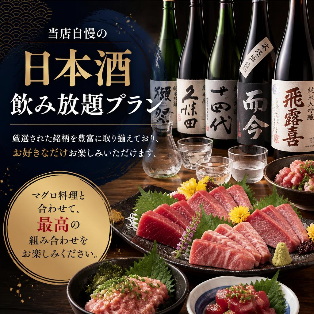 豊富な日本酒飲み放題