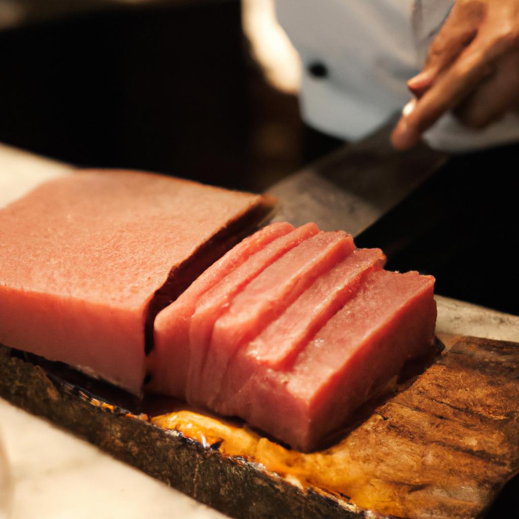 迫力満点のマグロ解体ショー！